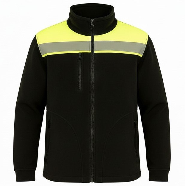 Bluza polarowa męska z elementami odblaskowymi - Premium